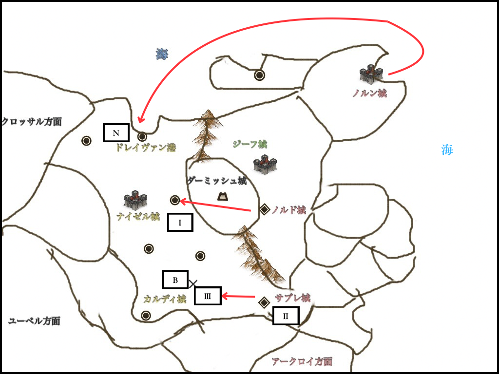 ナイゼル攻略戦（勢力圏なしver）のマップ作成しました！（うつけ領主