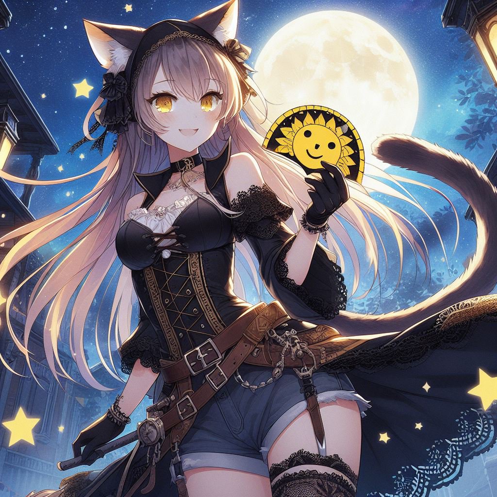ヒニヨルさんへの贈り物「黒猫女の子盗賊」を贈ります🐈⬛② ヒニヨルさんへの贈り物「黒猫女の子盗賊」を贈ります🐈⬛②