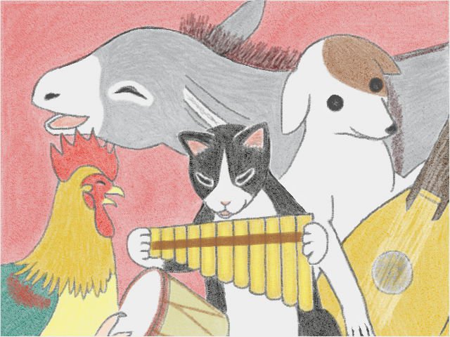 ブレーメンの音楽隊 のイラストを描きました Youtubeチャンネル エホンオウコク 様とのコラボ 月澄狸の近況ノート カクヨム